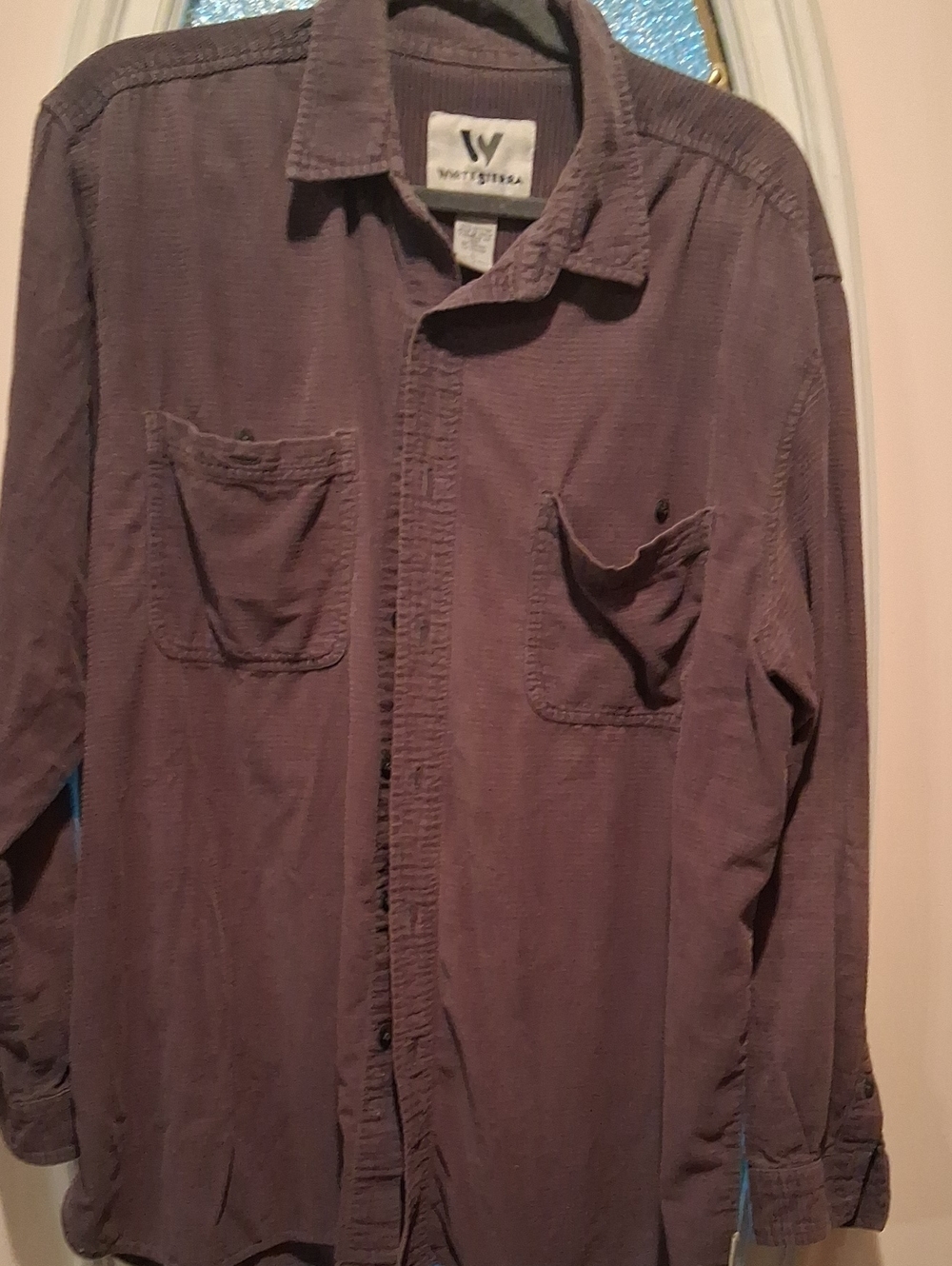 Vintage Corduroy Button-Up Shirt by Weft & Warp - Plum